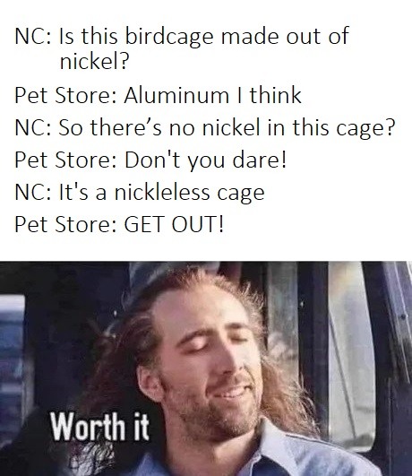 NC in a pet store - meme