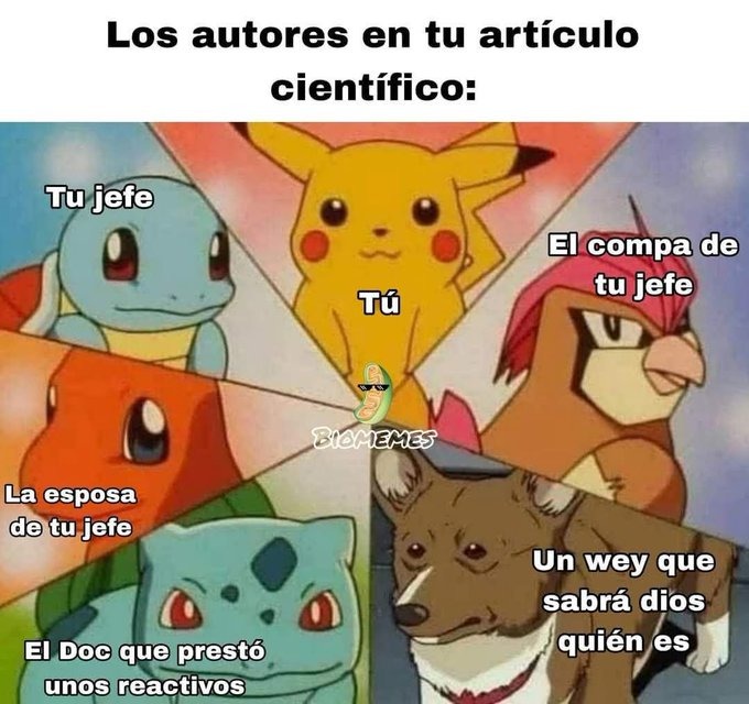 Autores de artículo científico - meme