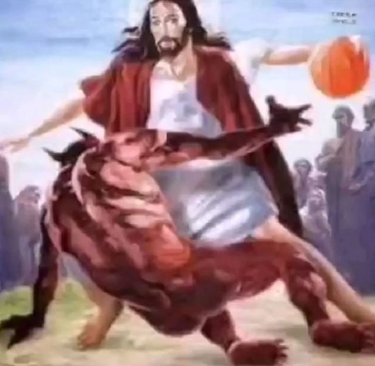 Jesús vs satán NBA - meme