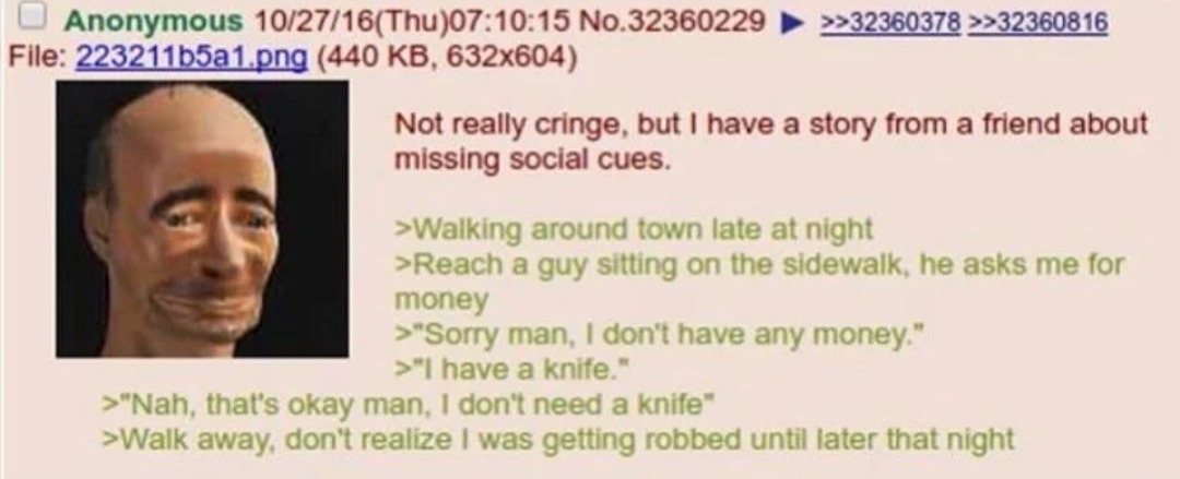 Anon faces a robber - meme