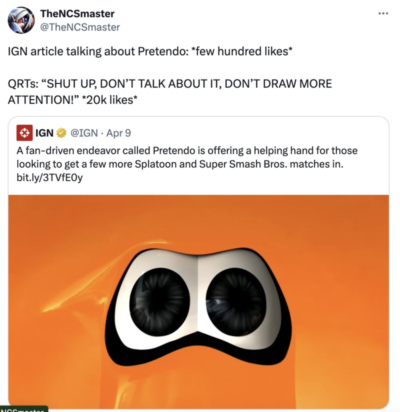 IGN snitching on Pretendo meme