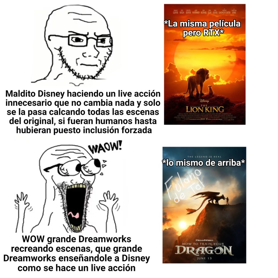 Si no es una cosa es otra, se quejan de que nadie pidió un live acción y son los primeros en ir a verlo Lol - meme