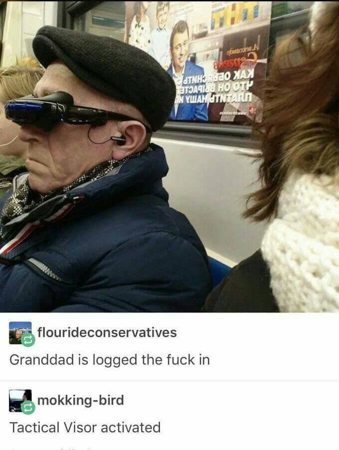 grandpa embracing the future - meme