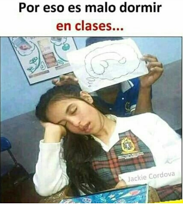 No duerman en clase - meme