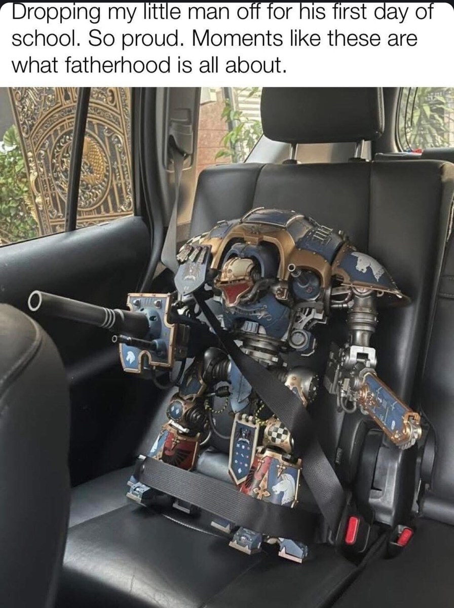 dropping off my lil dude for his first day - meme