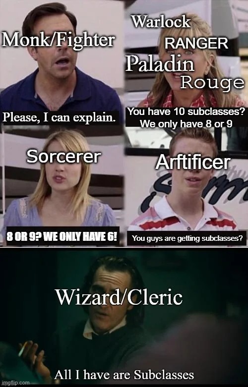 Wizards and clerics - meme