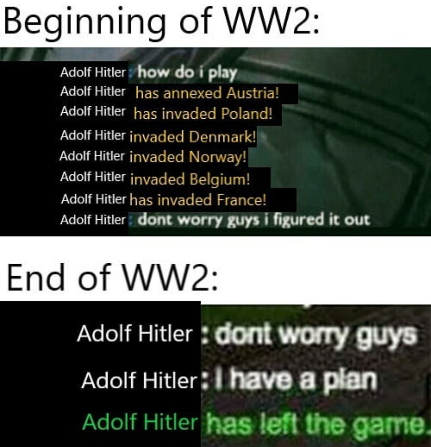 Hitler is a bad guy. - meme