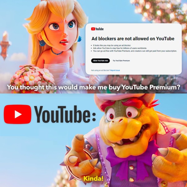 Youtube ad blockers - meme