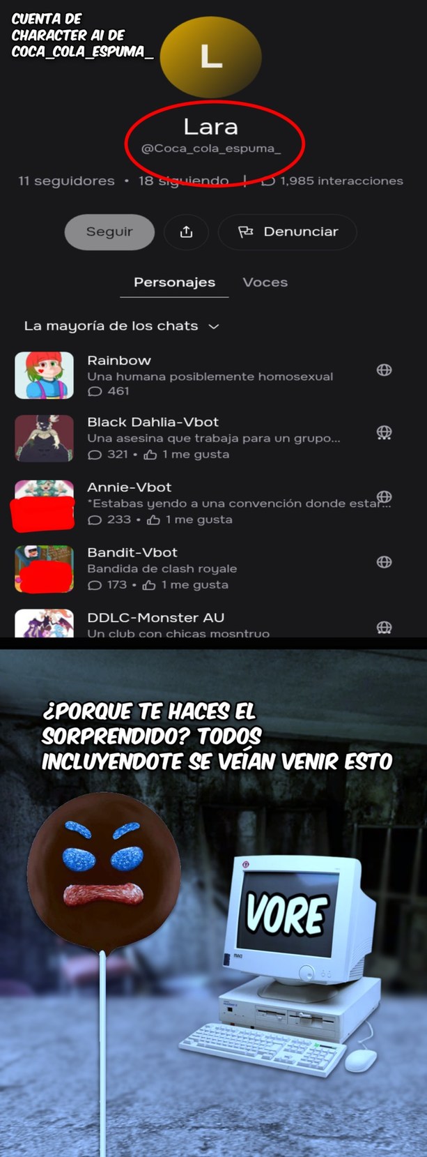Cómo ama autohumillarse el negrindio desnutrido este, aunque creo que "el" es una "ella" viendolo más a fondo - meme