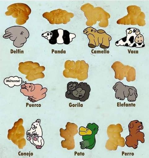 Guía para identificar las galletas de animalitos - meme