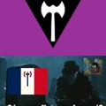 Contexto: la de arriba es una de las múltiples banderas LGBT y la de abajo es Francia de Vichy
