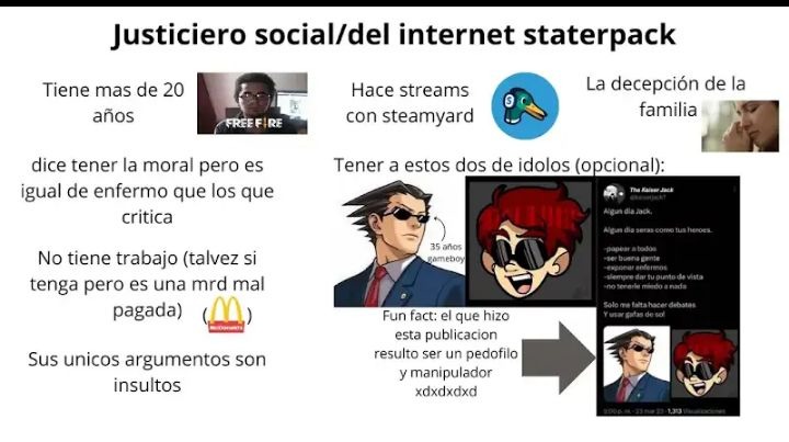 Justiciero social/del internet starterpack - meme