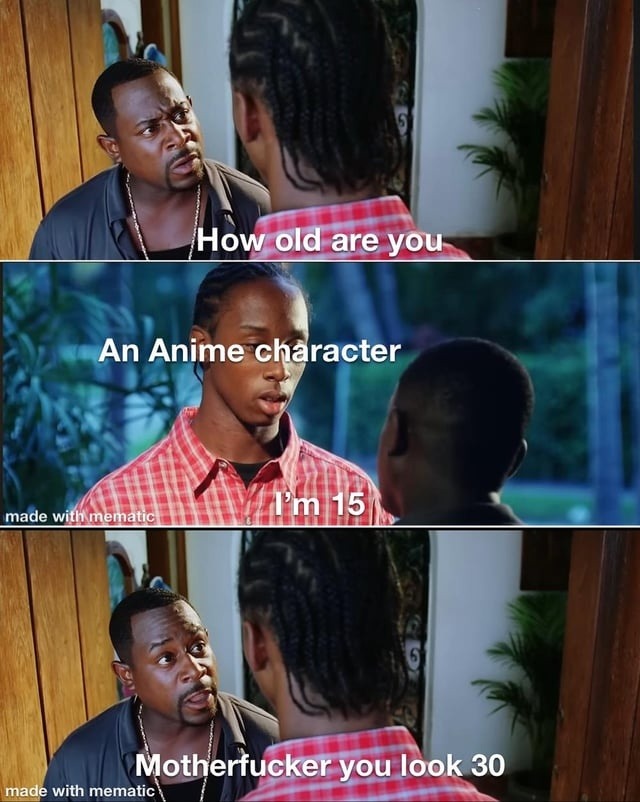 Anime logic: I'm 15 but built like a mortgage holder - meme