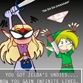 Vous obtenez les dessous de Zelda vous gagnez les vies infinies . Zelda gagne l'épée de link , Link cours pour tes vies