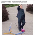 When North Korea gets ready to fire a missle at Japan