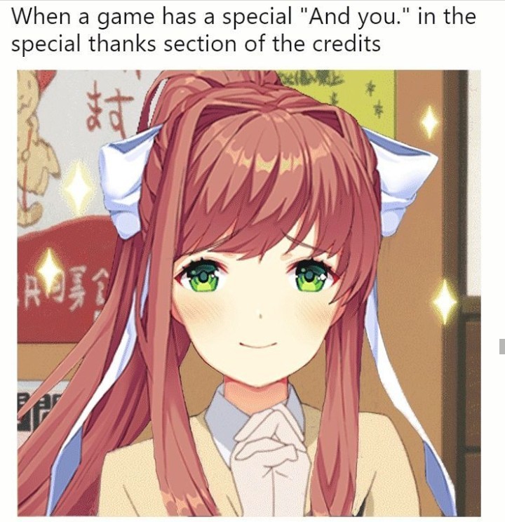 Monika looks adorable - meme