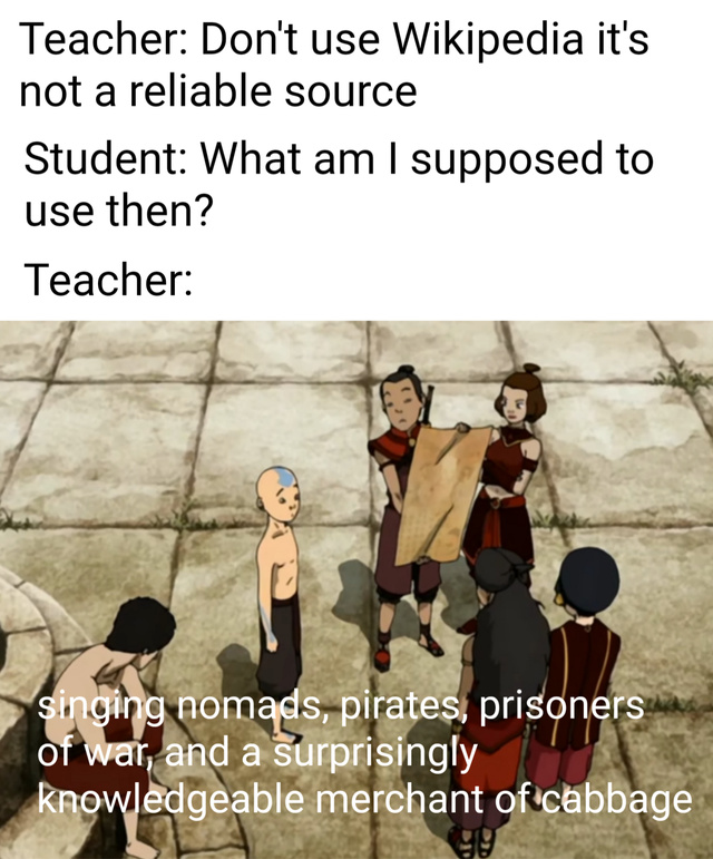 Do not use Wikipedia it is not a reliable source - meme