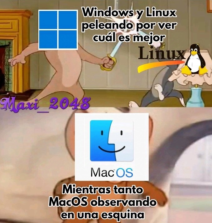 Usar Linux y MacOS en pleno 2025 = NPC - meme