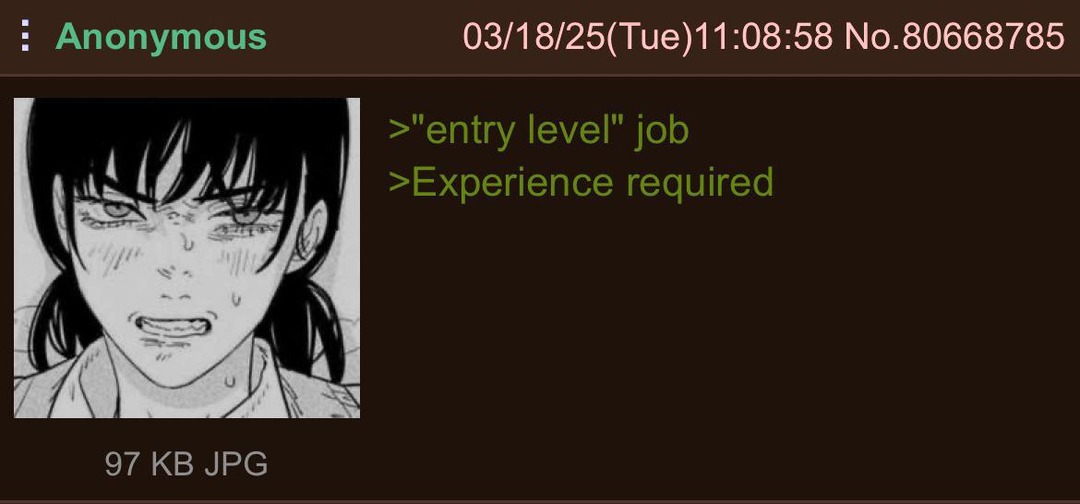 Entry level job, 5 years experience required. Classic - meme