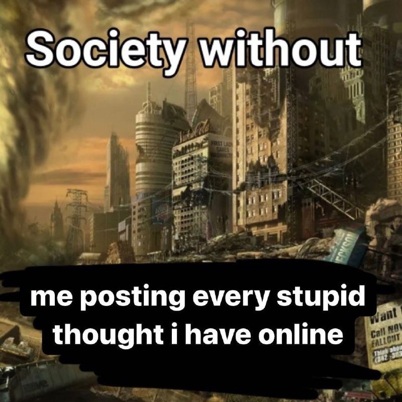 Society if I didn't have a MD account - meme