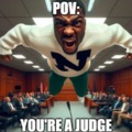 guy jumps at judge in court meme