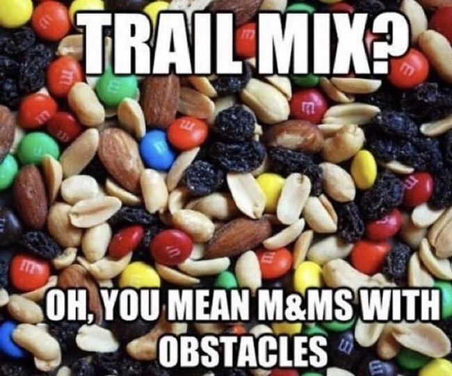 has anyone ever eaten trail mix for a reason other than the M&M’s? - meme