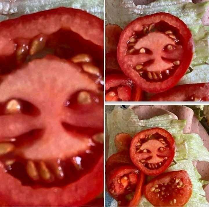 Creepy af tomato - meme