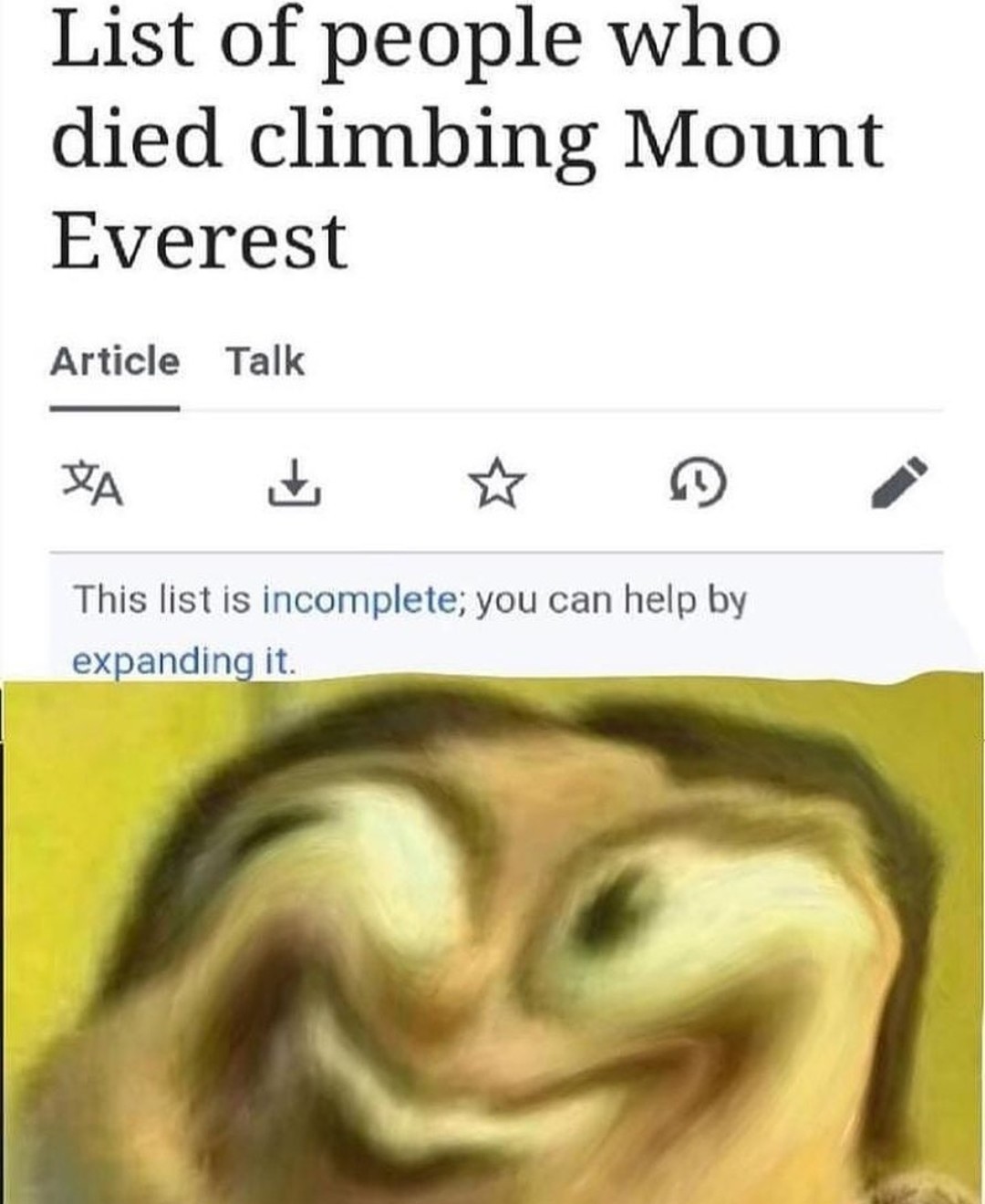 Álbum monte Everest - meme