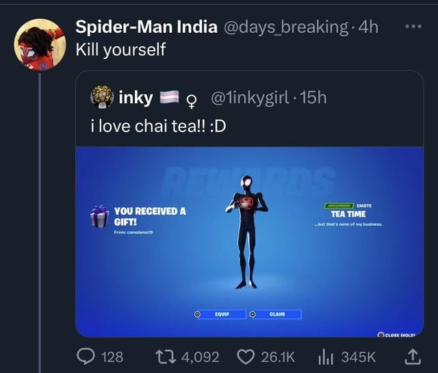 Spiderman India goes hard on Twitter - meme