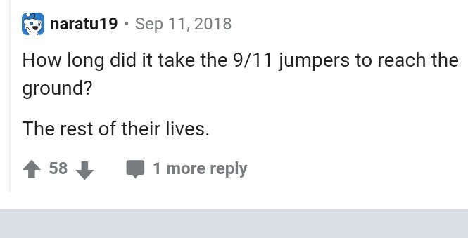 9/11 jokes don't fly around here - meme