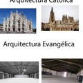 Arquitectura católica vs evangélica