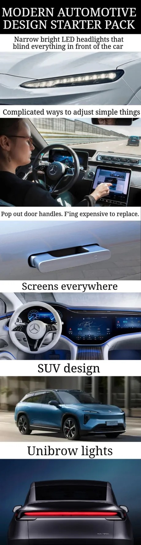 Modern car design starter pack - meme