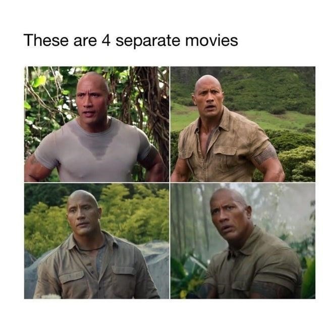 the rock in different movies - meme