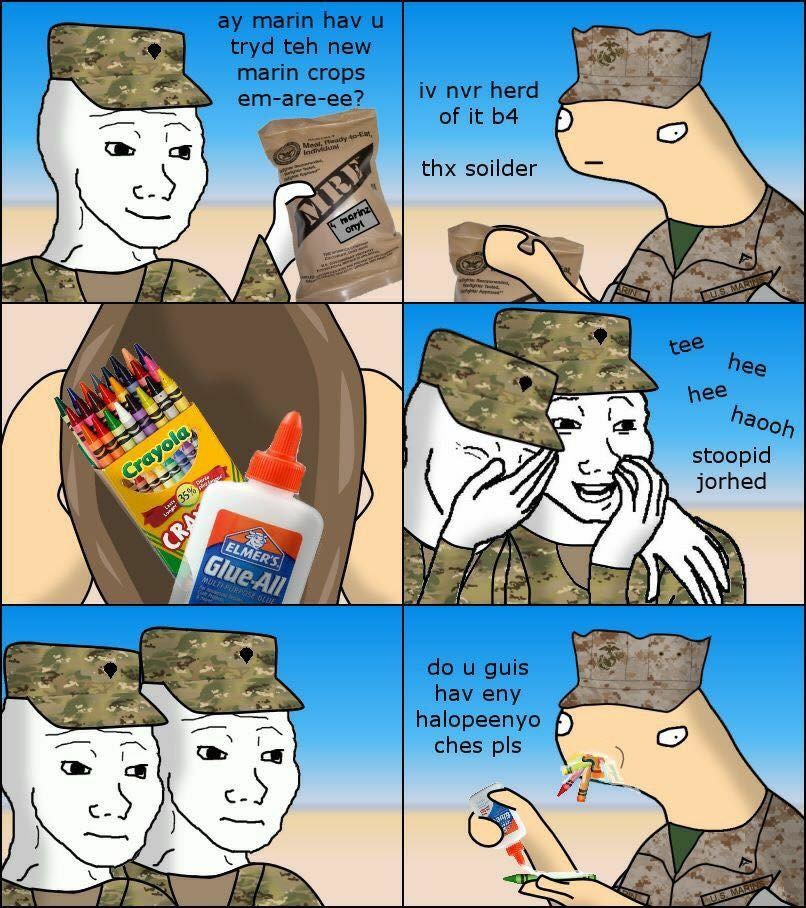 *omm nom nom* yupp crayons and glue - meme