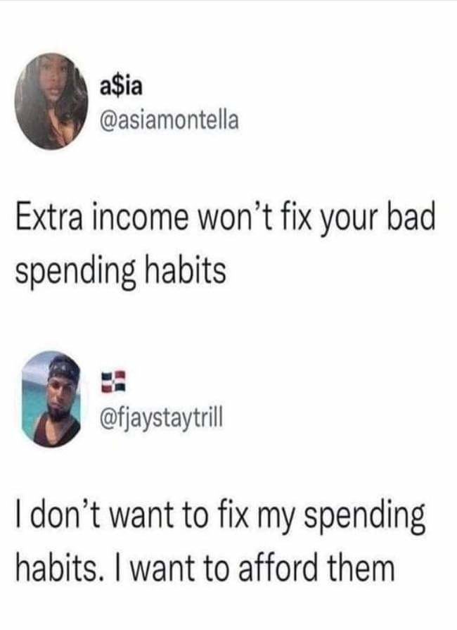 bad spending habits meme