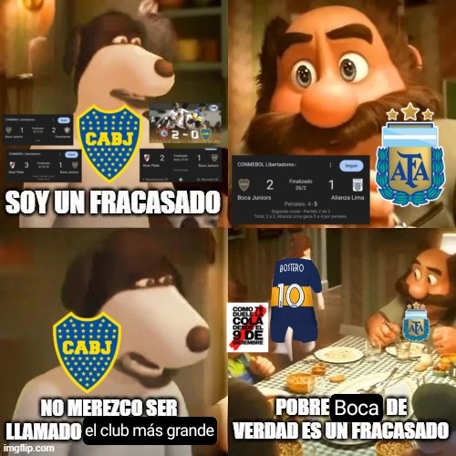 Para el que no entienda: boca perdio 3 finales, un superclasico en el domingo y perdió ante alianza risa que es equivalente a decender... - meme