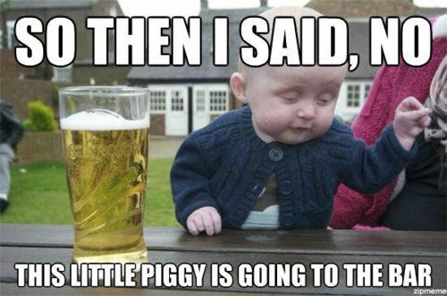 This little baby went to the bar - meme