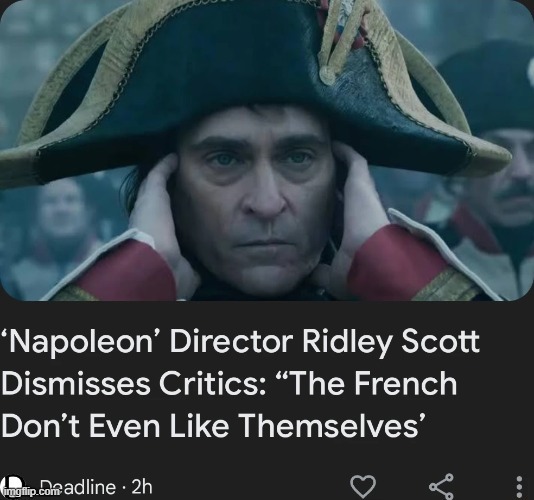 Napoleon director said: The French don't even like themselves - meme