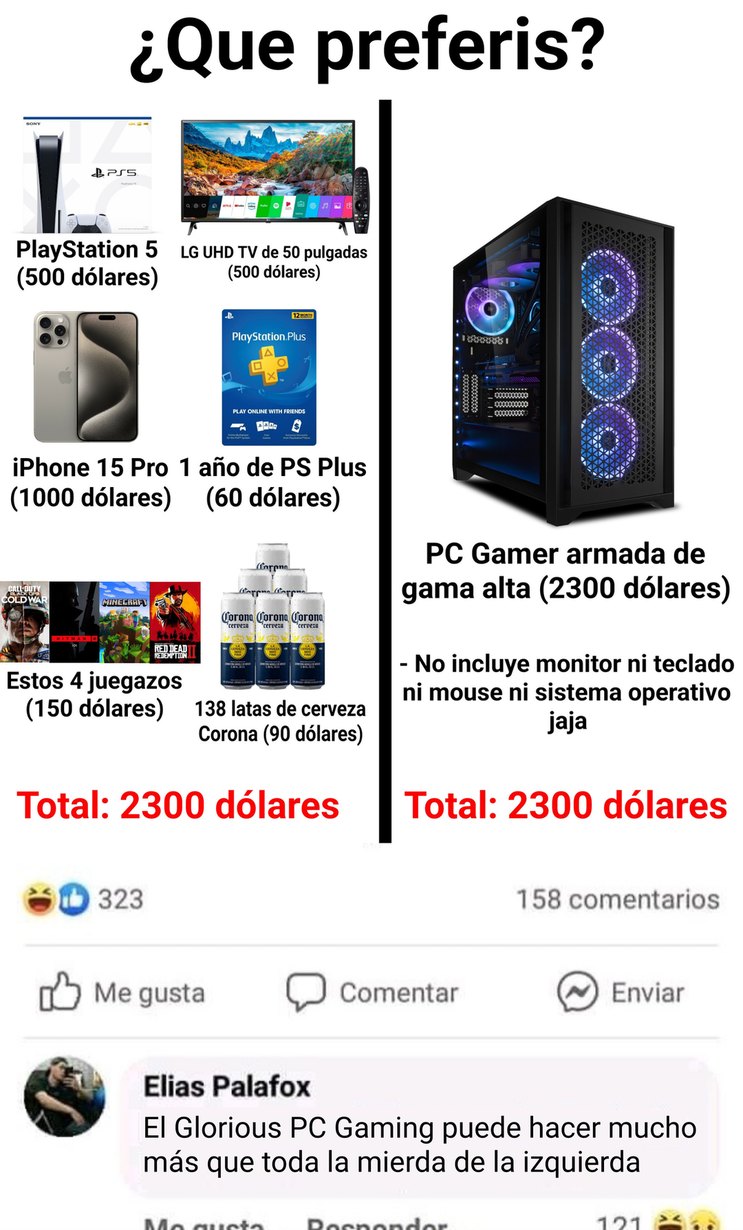 El PC Gamer se está volviendo muy sobrevalorado - meme