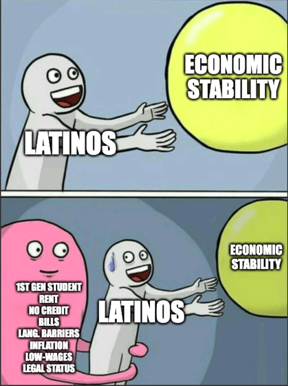 Latino struggle with Financial Stability - meme