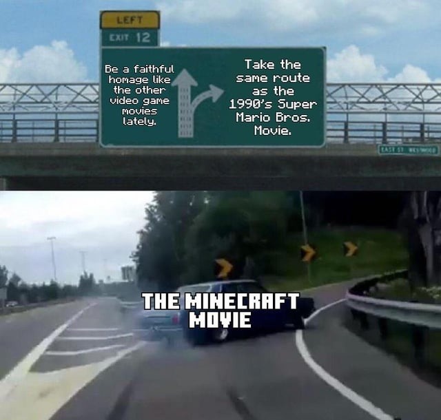 90s video game movies walked so Minecraft could sprint - meme