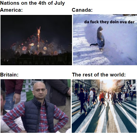 Nations on the 4th of July - meme