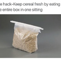 How to keep cereal fresh