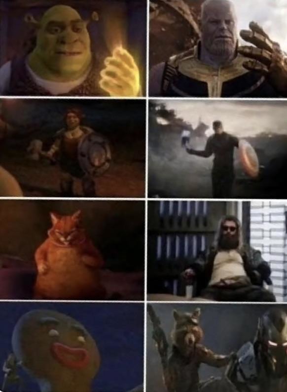 Shrek and the green avengers - meme