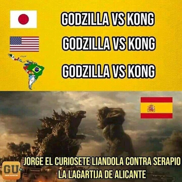 Es el nombre real de Godzilla vs kong en españa - meme