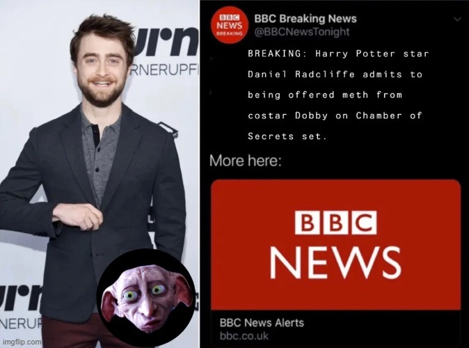 Breaking news on Harry Potter - meme