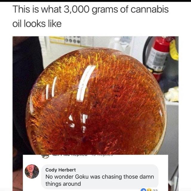 Dragon Balls are made of cannabis oil - meme