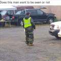Does this man want to be seen or not