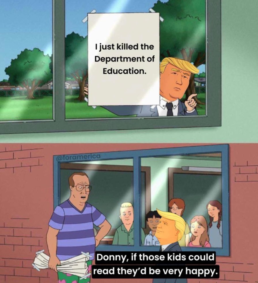 If those kids could read, they’d be very upset - meme