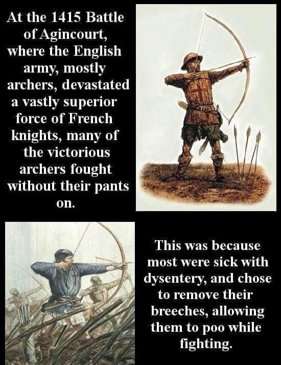 Imagine winning a medieval war while pantsless because... dysentery - meme